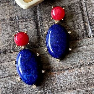 NEW Lapis Stone Dangle Earrings